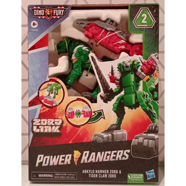 Power Rangers Dino Fury Tricera Blade Zord & Stego Spike Zord (Ankylo Hammer Zord & Tiger Claw Zord)