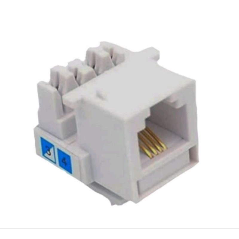 Modular jack cat3 rj11 telp 4pin
