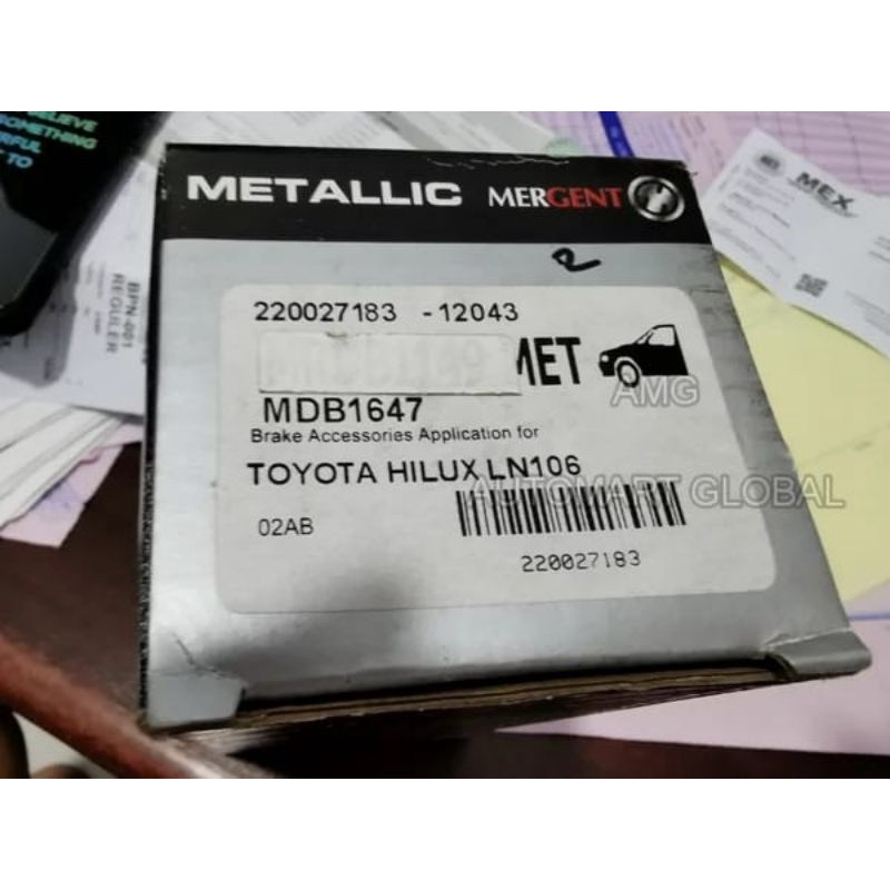 Brake pad kampas rem depan toyota prado ln106 tanpa plat