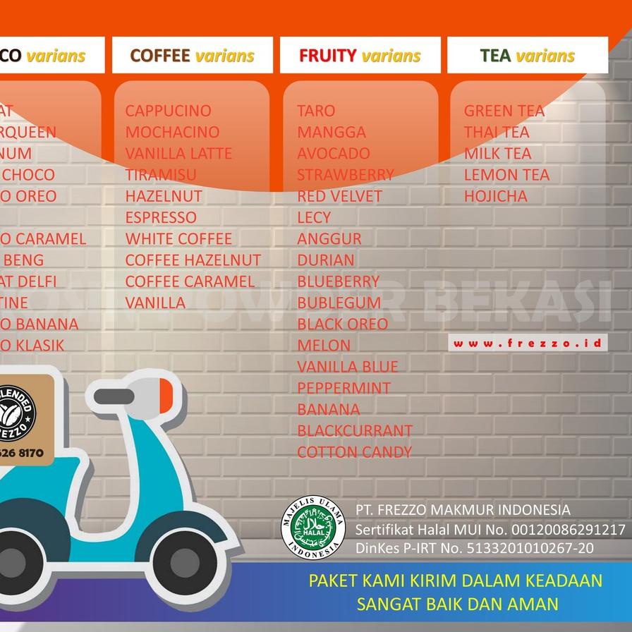 

Diskon✔️Paket Sample Frezzo Powder Drink @100 Gram x 10 Varian Best Seller|KD2