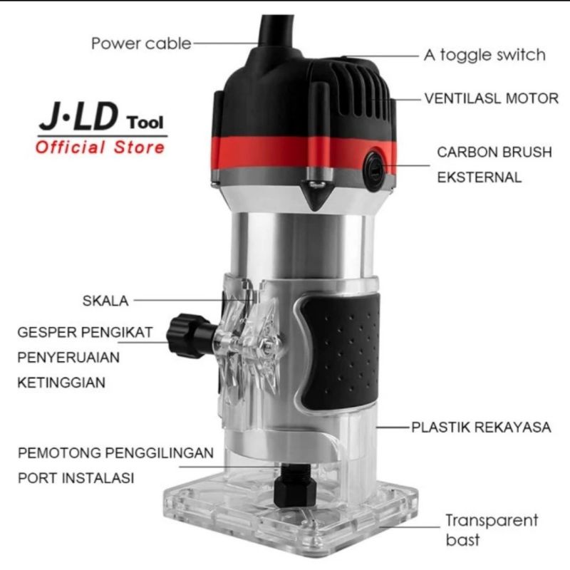 JLD MT370 Mesin Profil Kayu Koper - Router Trimmer JLD