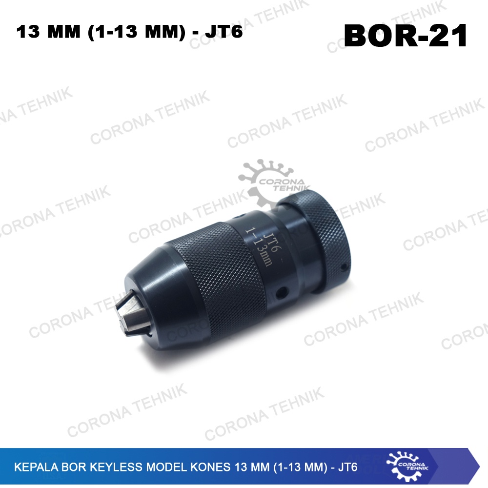 JT6 - Kepala Bor Keyless Model Kones 13 mm (1-13 mm)