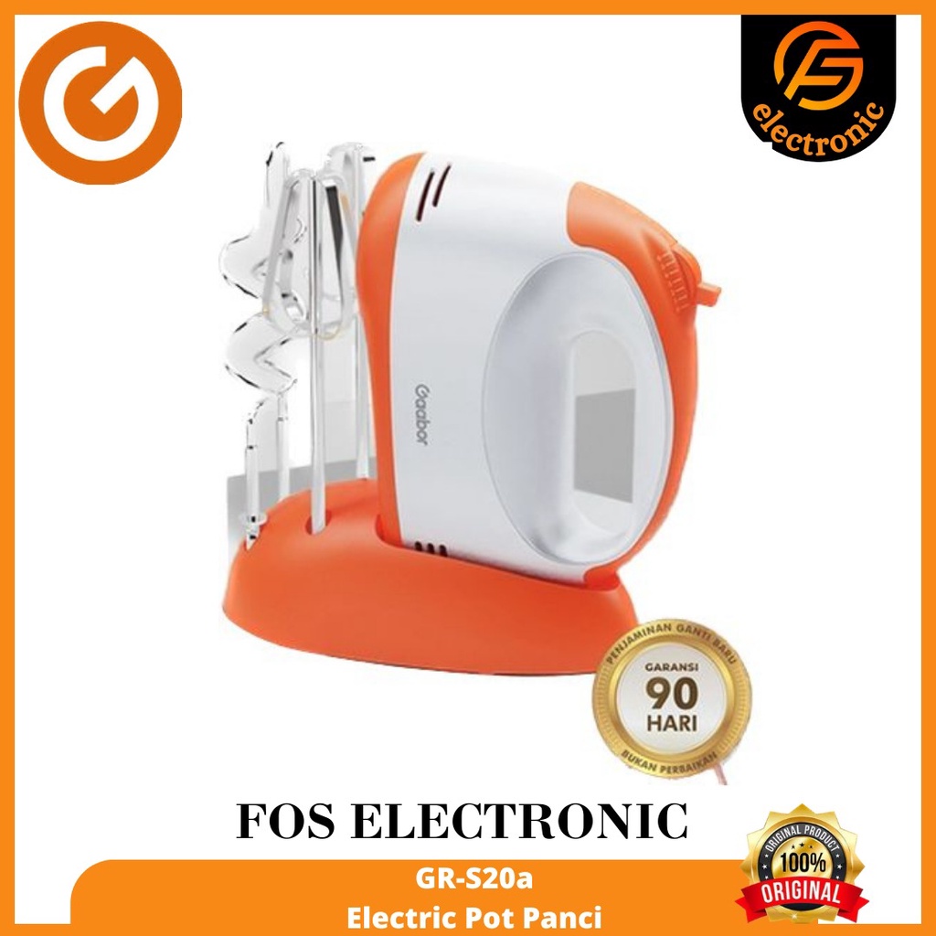 Gaabor Hand Mixer 100 Watt Pengocok Telor Pengaduk Adonan 6 Mode Stainless Steel Serbaguna /GE-M01A01