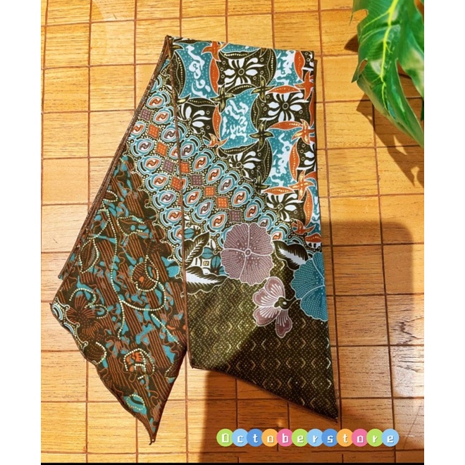 syal scarf batik wanita hijau / syal batik hijau / edisi natalan