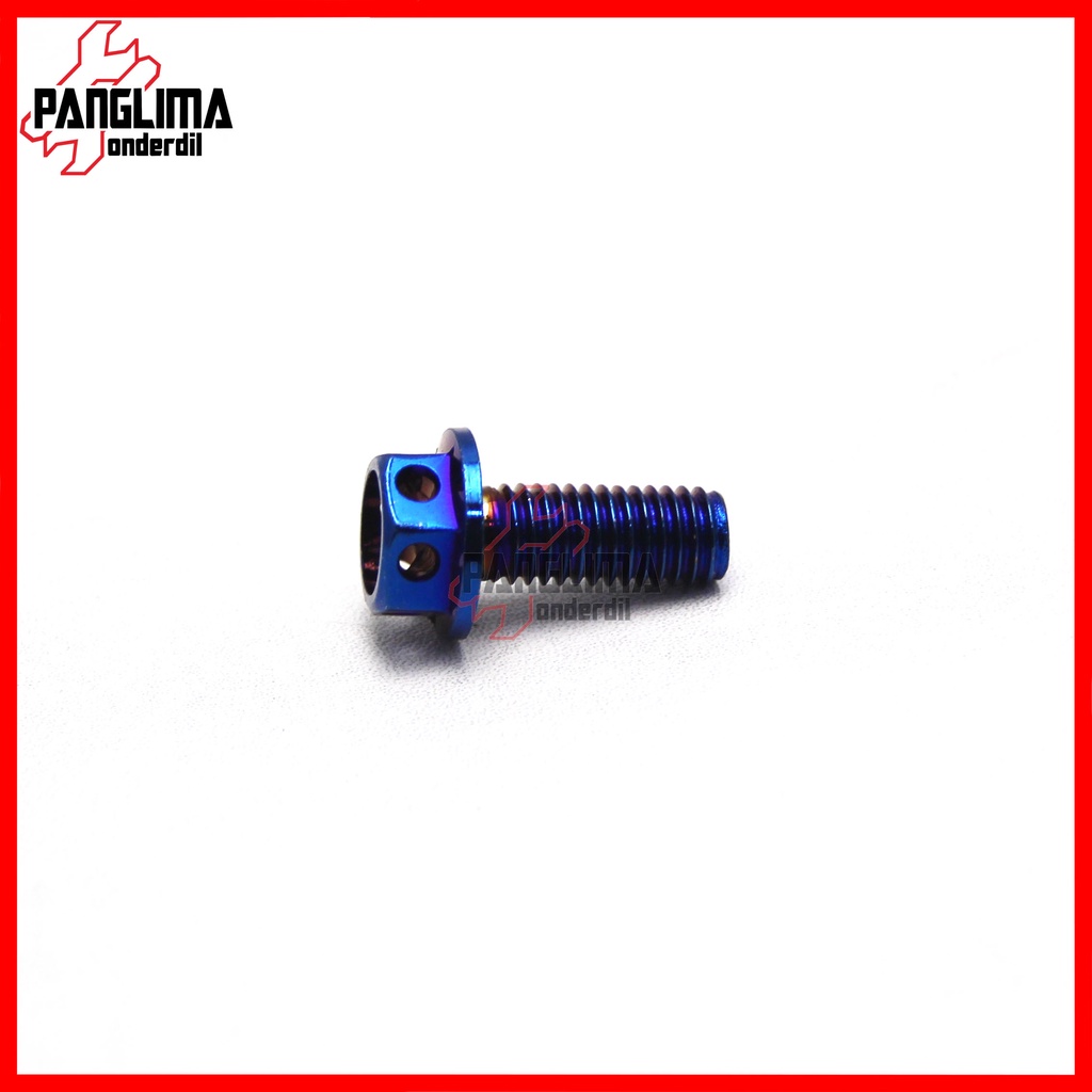 Baut Probolt M8x20-8x20 Flower Honda Matic Drat 12 Scoopy Old-FI-New LED &amp; Spacy Lama Karbu-F1 Blue-Biru Baud Pro Bolt Tutup Oli Gardan