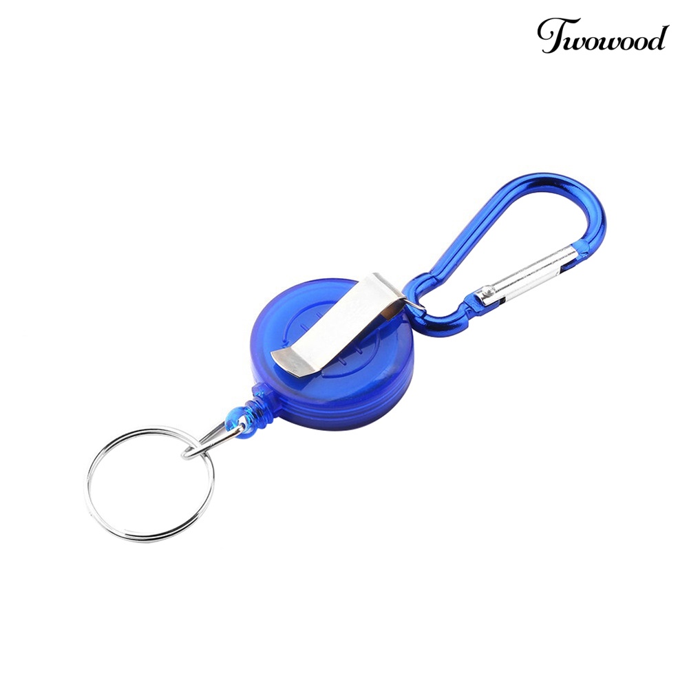 Twowood Gantungan Kunci Carabiner Holder Kartu ID / Ski Pass Retractable
