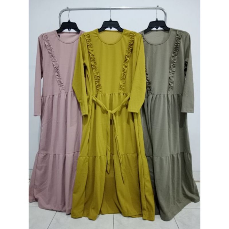 Gamis terkini gamis muslim/gamis dress polos/baju gamis busana muslim 3 susun