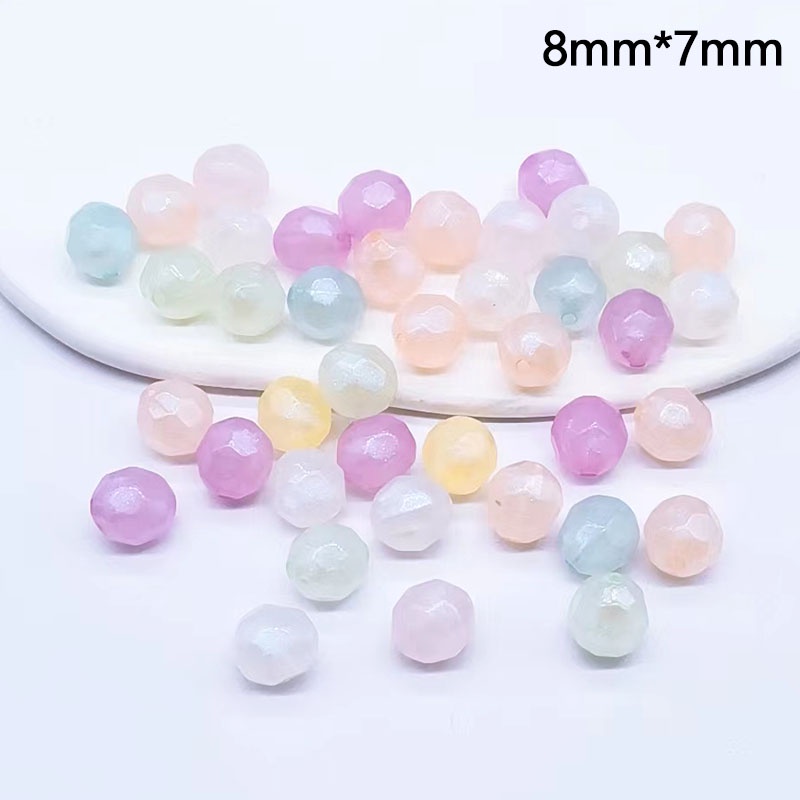 20pcs Manik-Manik Akrilik Warna Permen Ukuran 8mm / 10mm Untuk Membuat Perhiasan