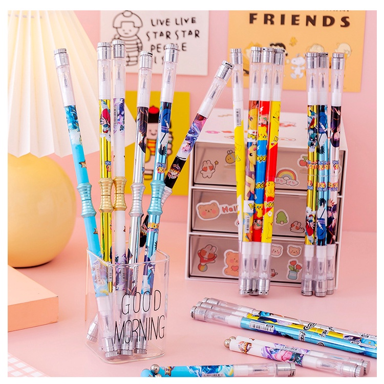 Hot Sale/[10Gaya] Pena Kartun Spinning Spinner Pen Pulpen Gaming/Pena Berputar Tangan Anti-slip Pereda Stres/Mainan Menulis Siswa Pena Ballpoint Kawaii