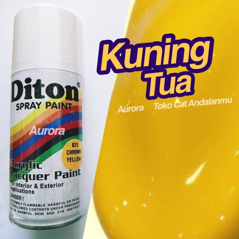 Diton 825 Chrome Yellow 300ml Kuning Tua Gelap Lemon cat semprot motor mobil sepeda pilok pilox pylo