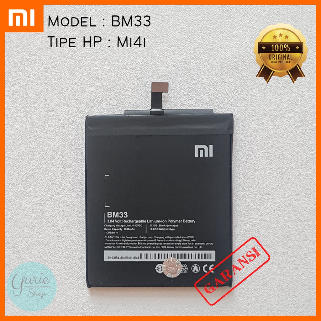 BATERAI BATTERY BATRE XIAOMI MI4I MI 4I BM33 ORIGINAL