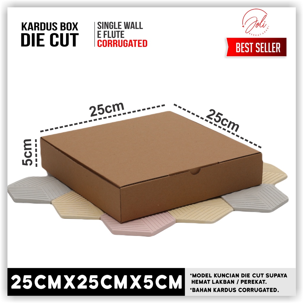 

CORRUGATED BOX 25x25x5 / GIFT BOX / DUS SOUVENIR / BOX PACKING / DIE CUT BOX