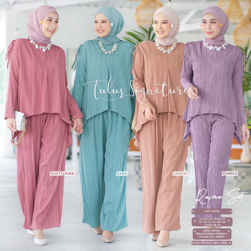 One Set Wanita Kekinian Jumbo LD 120 Korean Style Kondangan Baju Stelan Wanita Terbaru 2023 / RASMA