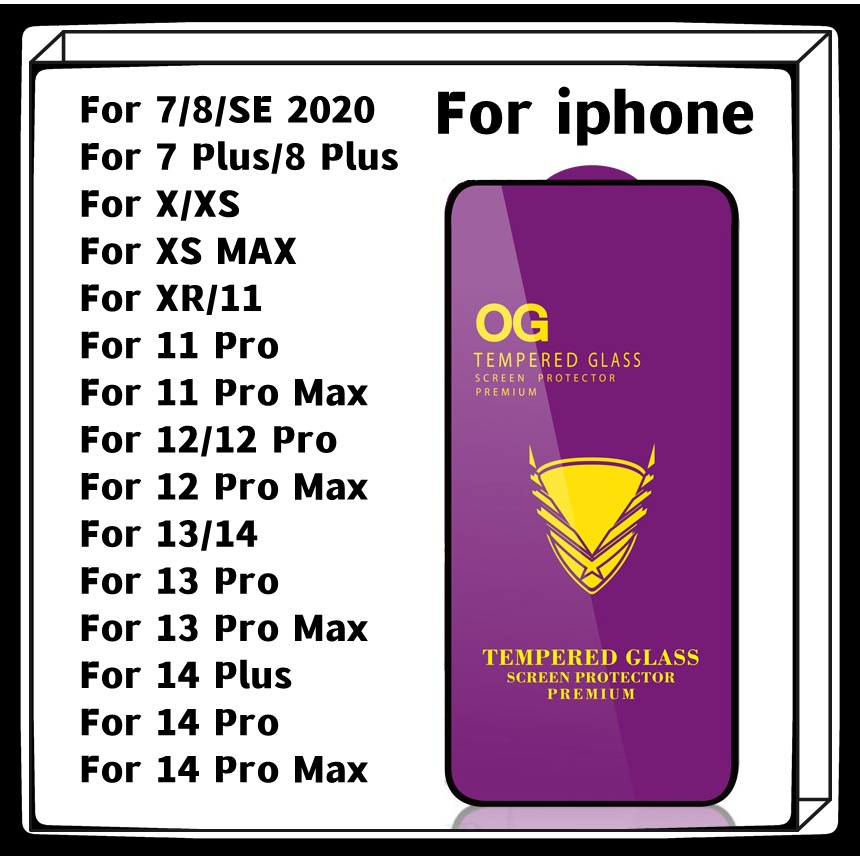 Pelindung Layar Tempered Glass Untuk iphone 14 Plus 14 Pro 14 13 12 11 Pro Max X XR XS Max 6 6S 7 8 Plus