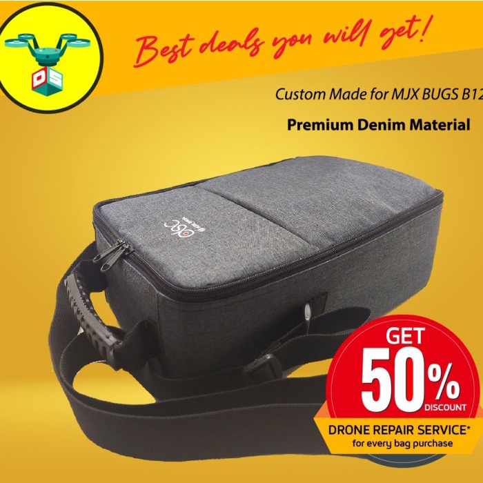 Drone Bag Tas Drone Bahan Denim Premium (50% Discount Untuk Service Drone)