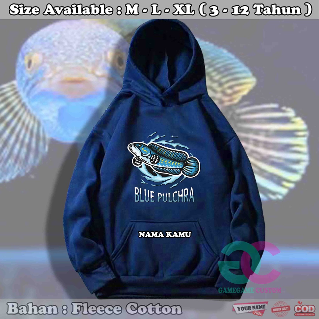 Hoodie Anak Laki Laki Channa Blue Pulchra / Sweater Anak Animal Snakehead 83