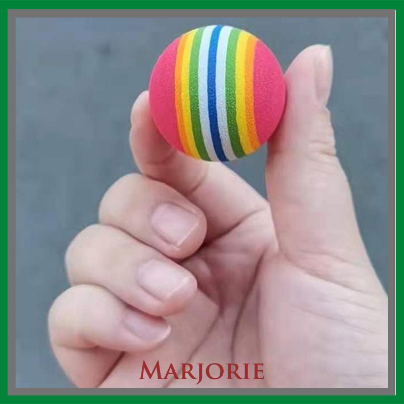 Pet Cat Puppy Toy Ball Rainbow Mengunyah Bola Interaktif Tumbuh Gigi Mainan Menyenangkan - SD-MJD