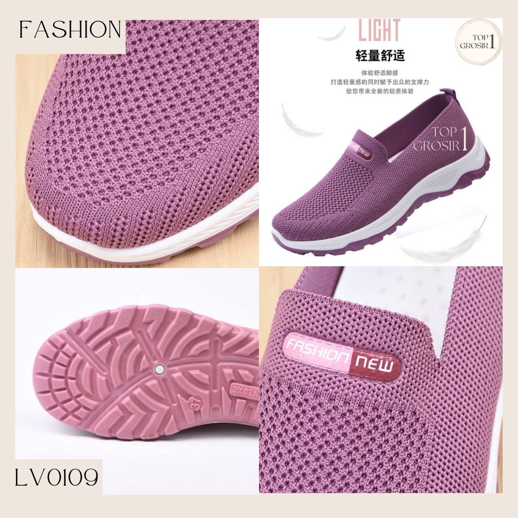 TOPGROSIR LV0109 Sepatu Slip On Wanita Import Sepatu Kerja /Sepatu Kerja Kanvas Lentur