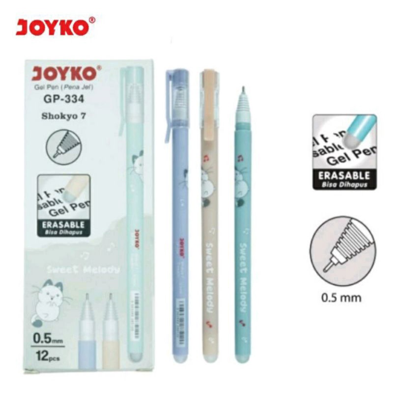 

Joyko Pulpen Hapus /Erasable Shokyo gel pen Gp-334 ( 1 pack )