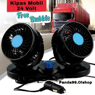 Kipas Angin Mobil T304 Car Cooling Double Fan/Kipas Angin Mobil 24 Volt