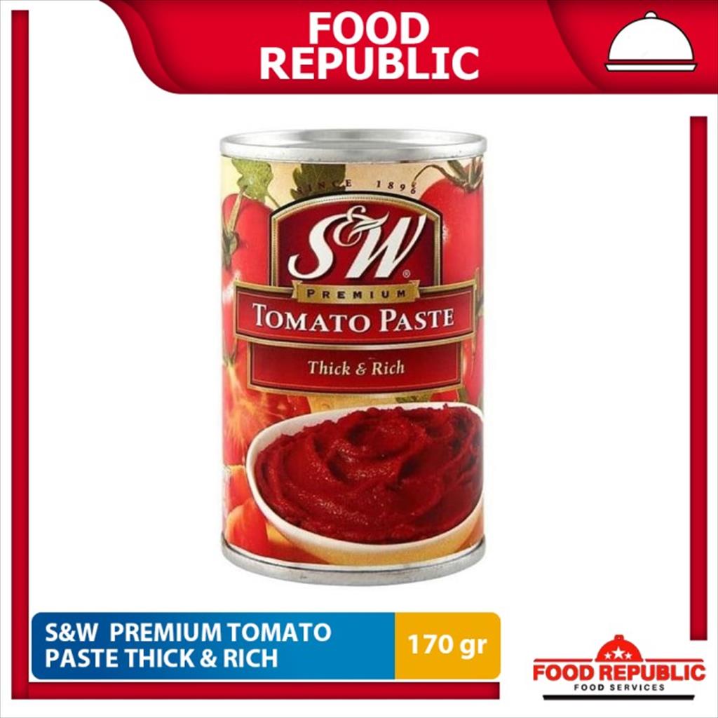 S&amp;W Premium Tomato Paste Thick &amp; Rich 170 gr Pasta Tomat Tebal Kaleng