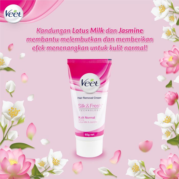 VEET HAIR REMOVAL CREAM SILK &amp; FRESH KULIT NORMAL 60GR