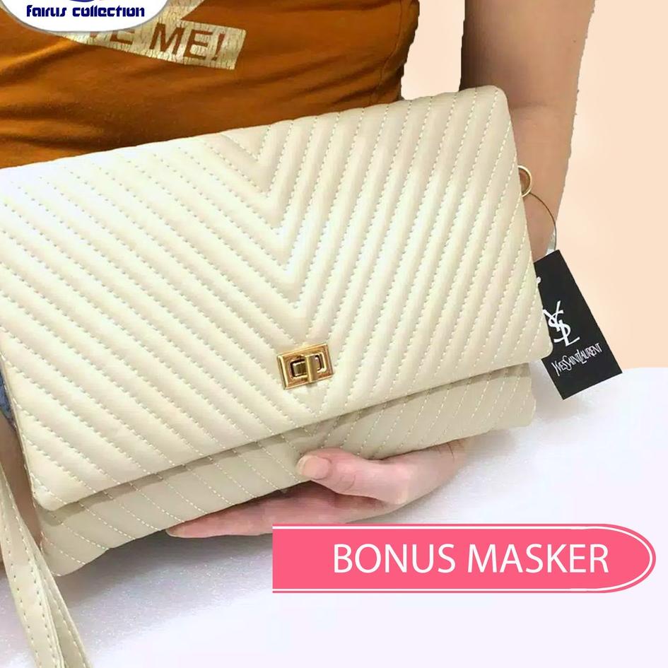 Jual Produk Ori Clutch YSL Glumy I Clucth Wanita Kulit Super I Tas Klasik Sling Bag PPA4