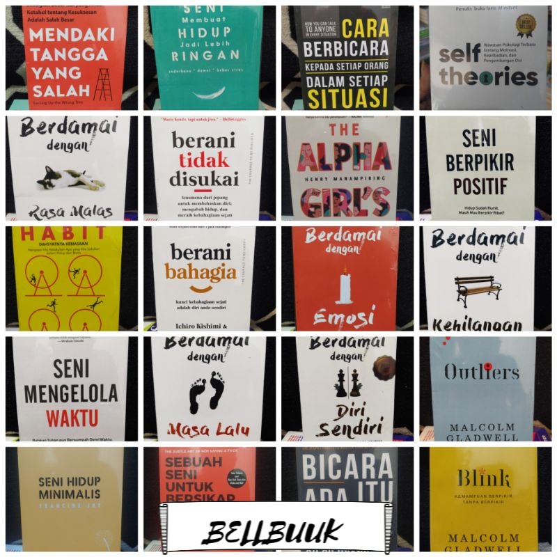 

Buku Motivasi Bebas Pilih Judul Bicara Itu Ada Seninya Seni Hidup Minimalis Seni Bersikap Bodoamat Berani Tidak Disukai Self Theories Dan Lainya