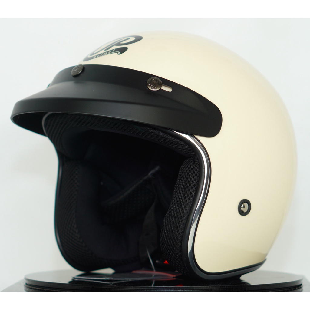 Jual HELM HALF FACE RETRO LIST CHROME JP NEW BIGIE SOLID ORIGINAL