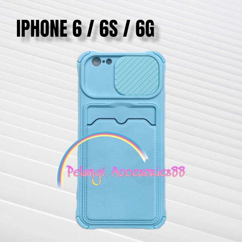 CASE IPHONE 6 / 6S / 6G CASE SOFTCASE SLEDING WARNA WARNI SLOT CARD