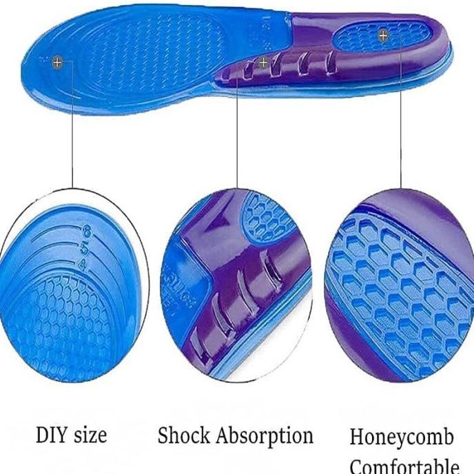 [BAYAR DI TEMPAT] 1 Pasang Insole Sepatu Gel Orthotic Arch Shock Anti Sakit dan Pegel - Insole Sepatu WANITA