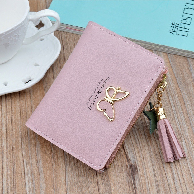 DOMPET LIPAT WANITA MINI IMPORT KULIT CHELORA SLOT KARTU KOIN KECIL LUCU PENDEK KOREA FASHION REMAJA KEKINIAN SIMPLE BRANDED BATAM CEWEK MURAH PREMIUM