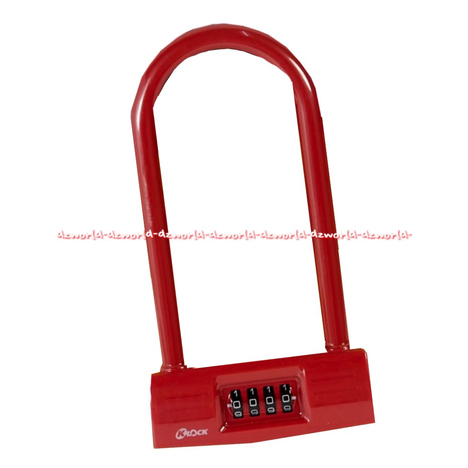 K-Lock Gembok Kombinasi Kunci U 30cm Hitam Merah Alat Pengunci Motor Sepeda Gembok Ikat Ke Tiang dengan Nomer Klock K Lock U Key Combination Padlock Rantai Tiang