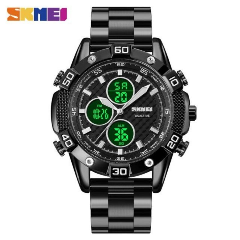 Jual SKMEI 1838 JAM ORIGINAL JAM DIGITAL ANALOG STENLISS STELL HITAm