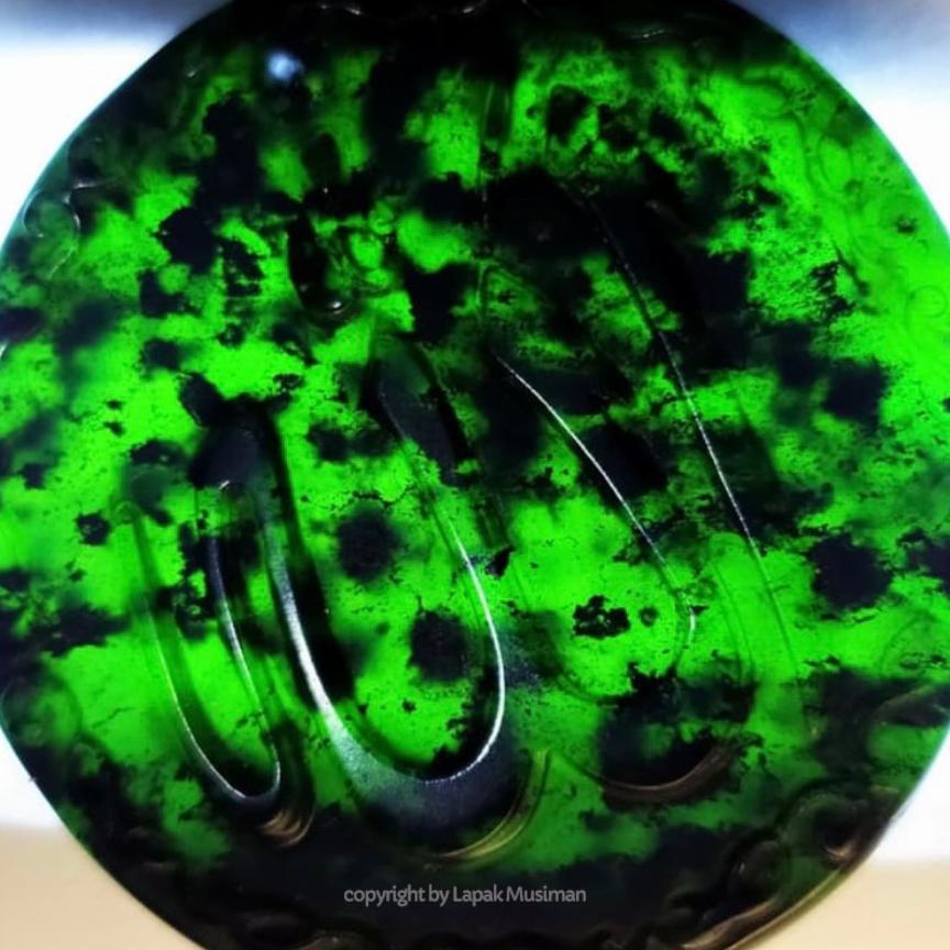 U66H [] Liontin Bandul Batu Giok Hitam Blackjade Asli Natural