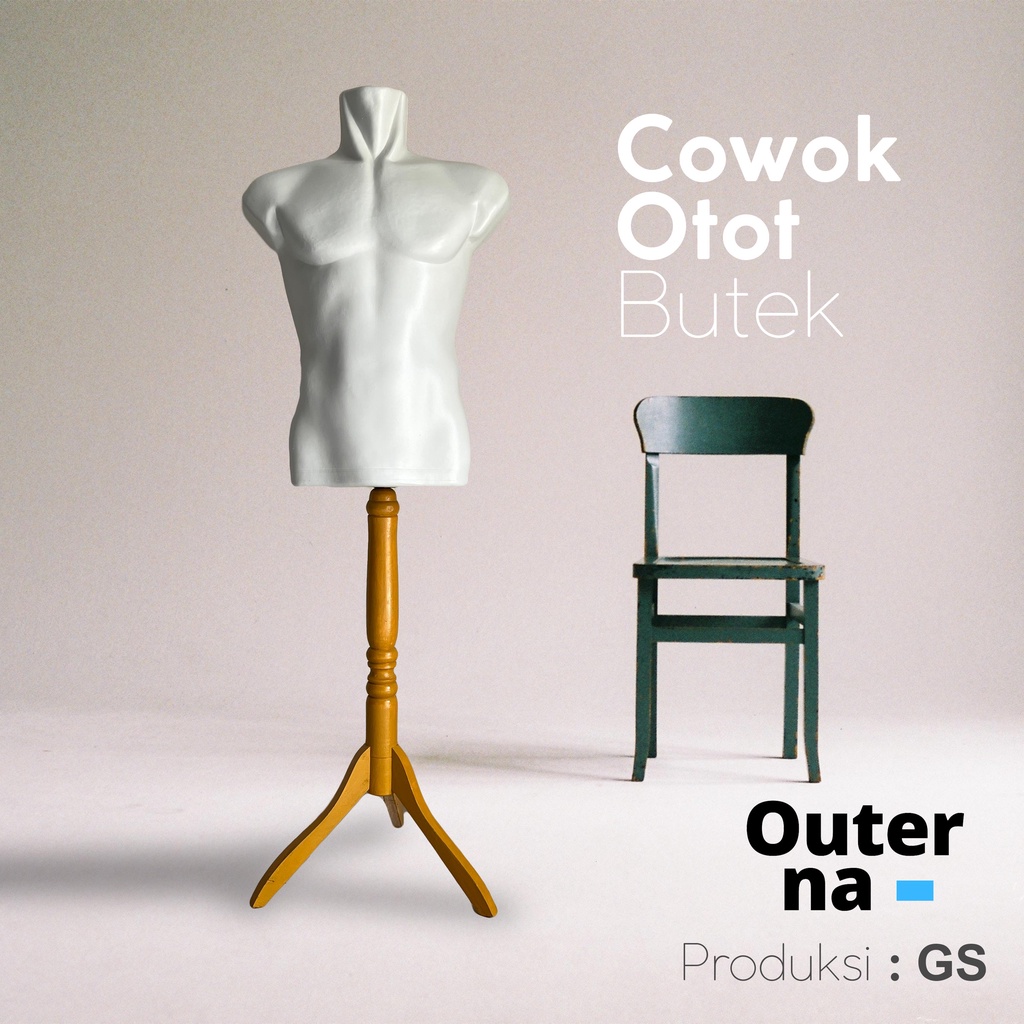 Manekin Cowok Otot butek | Patung kaki besi atau kaki kayu | Patung Display | Patung Baju Cowok