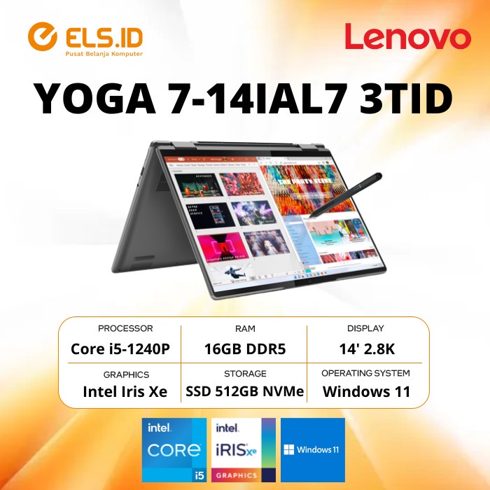 Laptop Lenovo Yoga 7-14IAL7 3TID i5-1240P 16GB SSD 512GB 14' W11+OHS