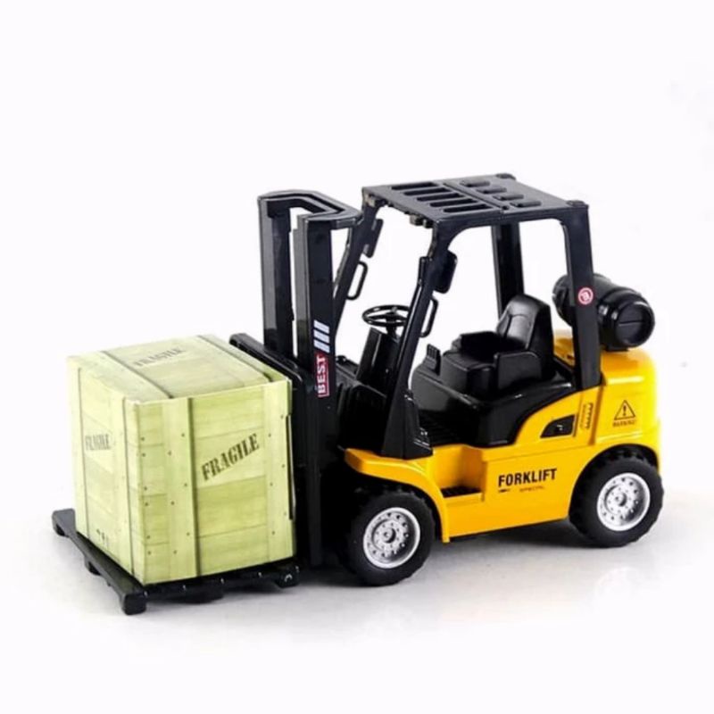 Diecast Truck Forklift Alloy - Mainan Miniatur Truk Mobil Kontruksi