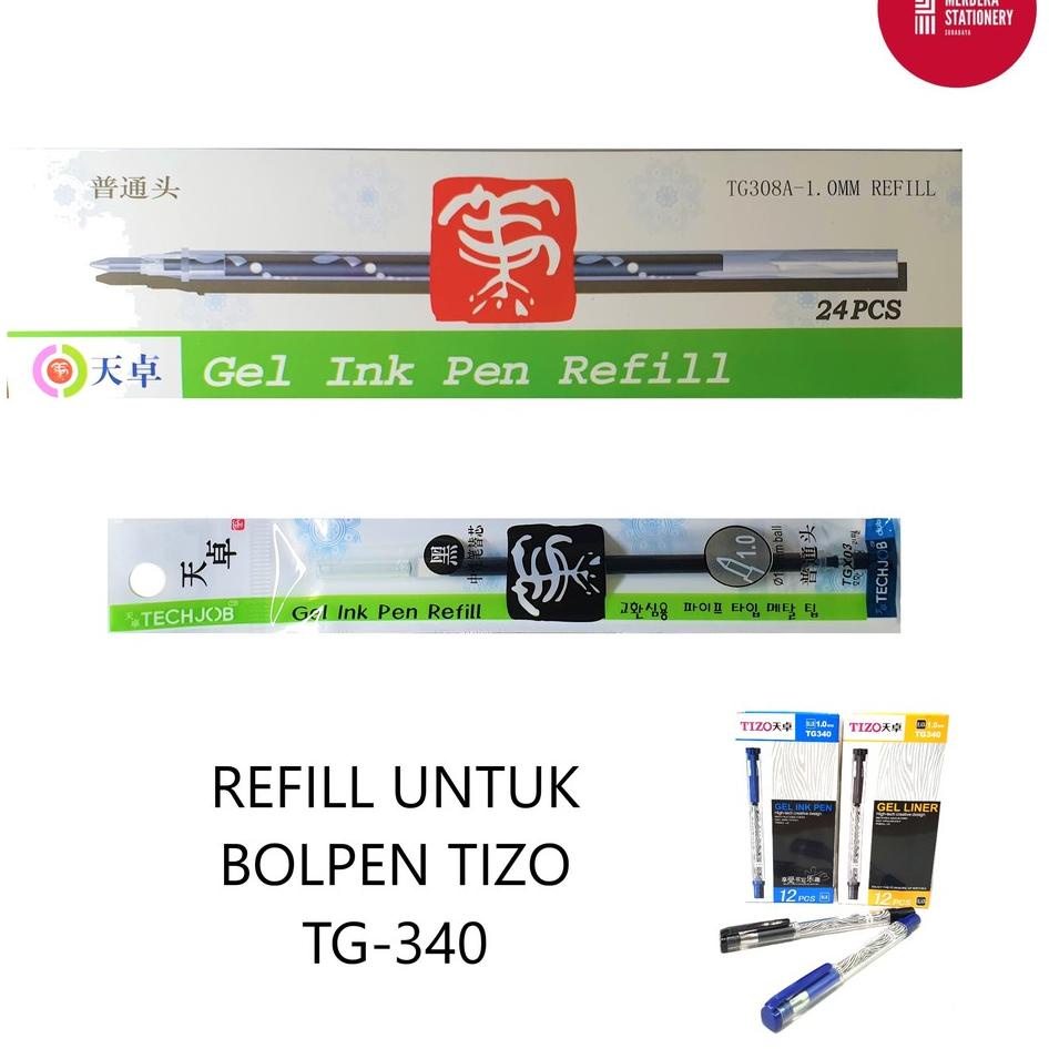 Diminati (ISI 24)Refill/Isi/Tinta pulpen/bolpen/ballpen Tizo TechJob TG308A 1.0 untuk pulpen TG340/T