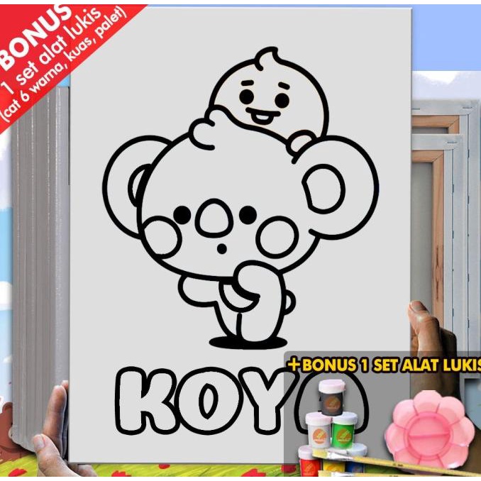

Kanvas Gambar Lukis BT21 Koya Melukis Anak BTS MEL1220