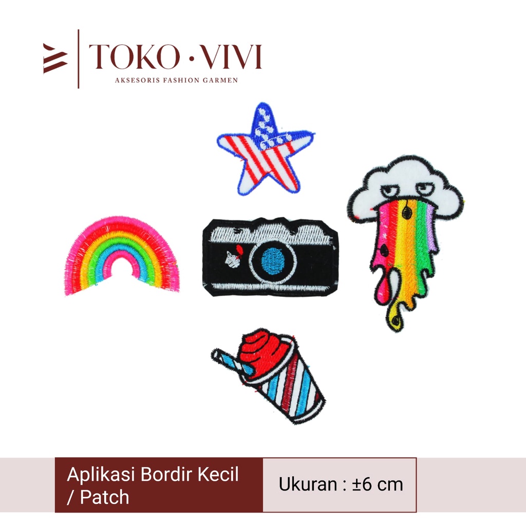 Vivi Aplikasi Bordir / Tempelan Bordir / Patch Bordir / Patch Lucu