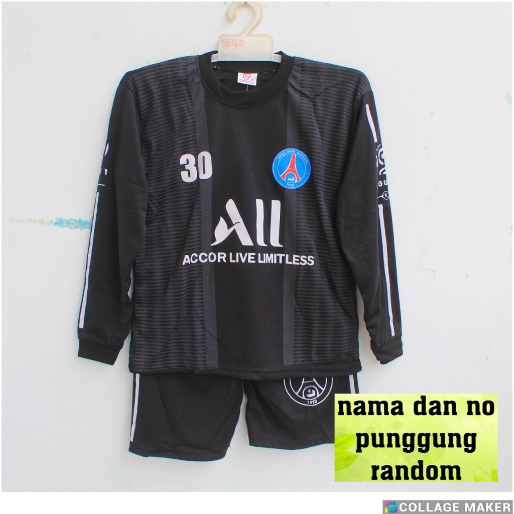 setelan baju kiper PSG/baju bola kiper PSG 6-12 THN