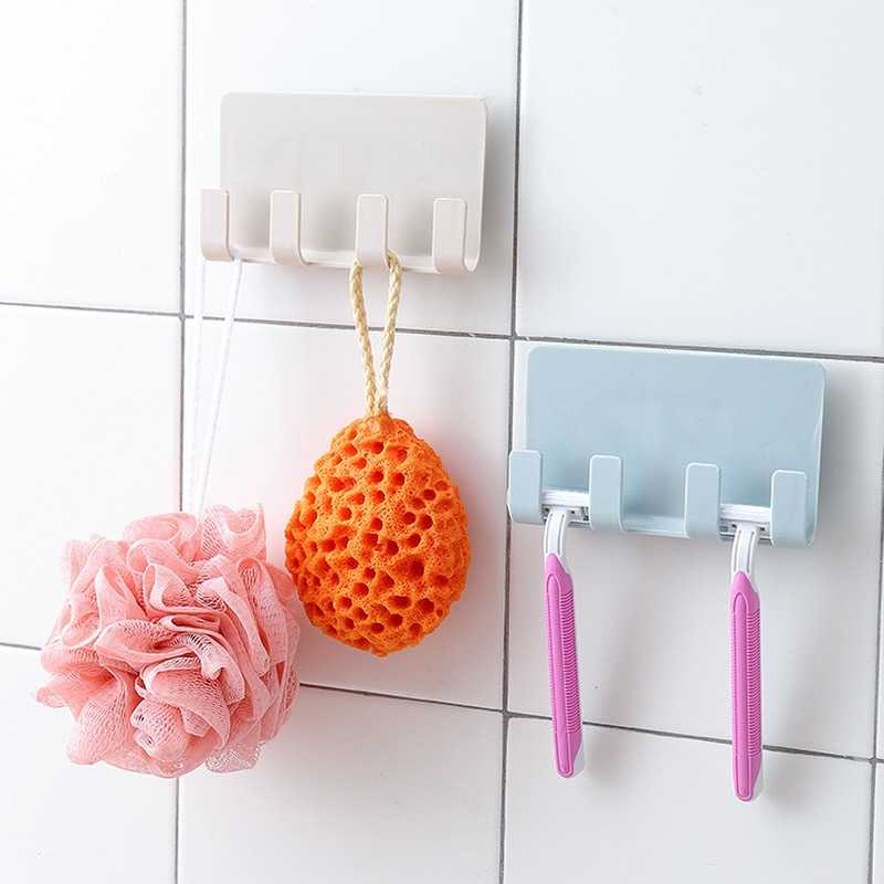 KR Gantungan Tempel Hp Smartphone di Dinding Kamar Mandi Hanger Bracket 4 Hook