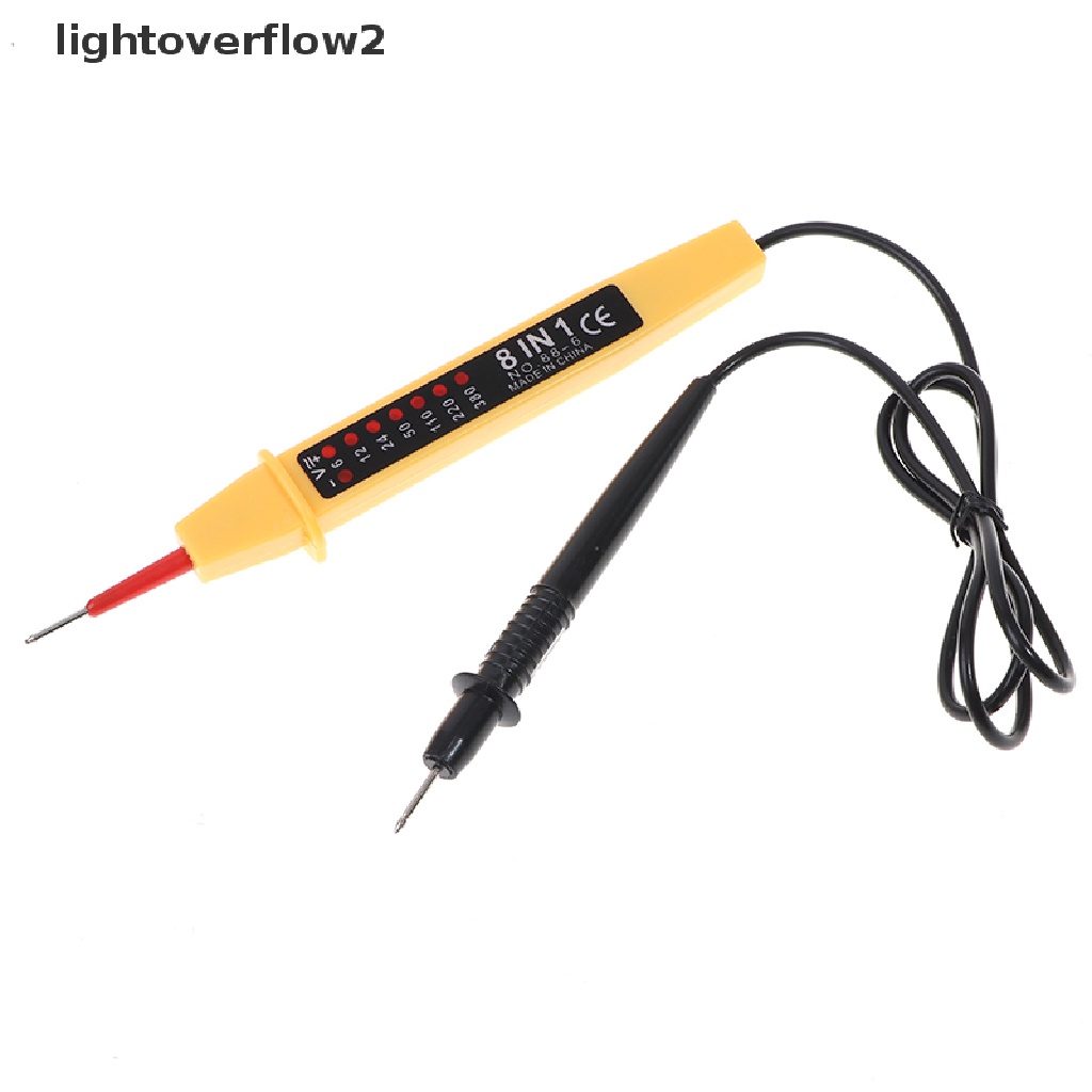 (lightoverflow2) Pena Tester Voltase AC DC 8 IN 1 6V-380V Dengan Sensor Detektor Power