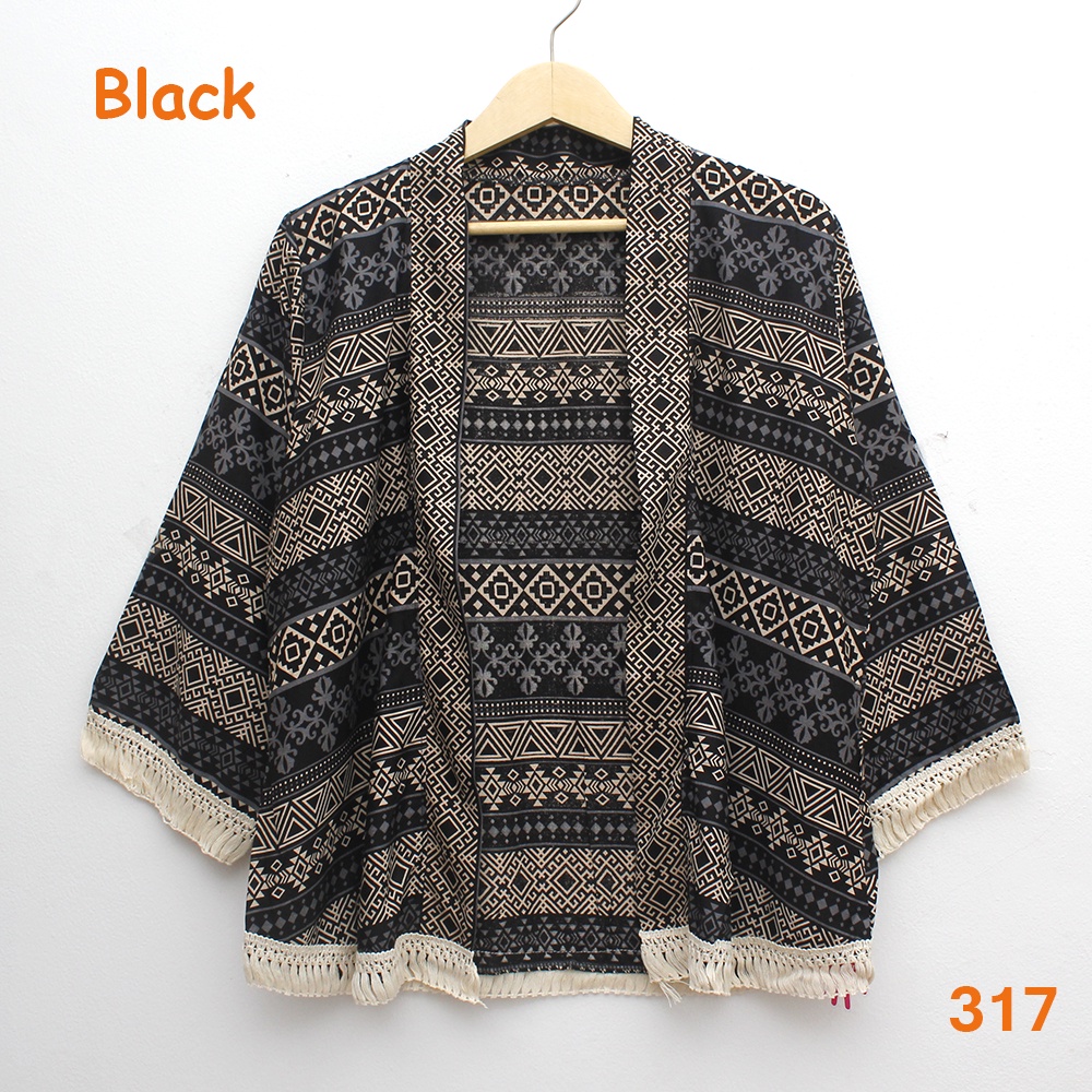 𝑱𝒂𝒌𝒂𝒓𝒕𝒂𝑭𝒂𝒔𝒉𝒊𝒐𝒏 cardigan outer batik tribal katun adem rumbai sisir keliling bohemian etnik boho style