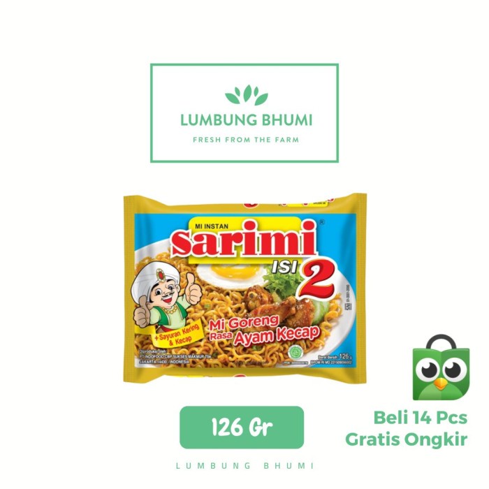 

TERLARIS Lumbung Bhumi - Sarimi isi 2 Ayam Kecap 1 Pcs ( Bahan Pokok )