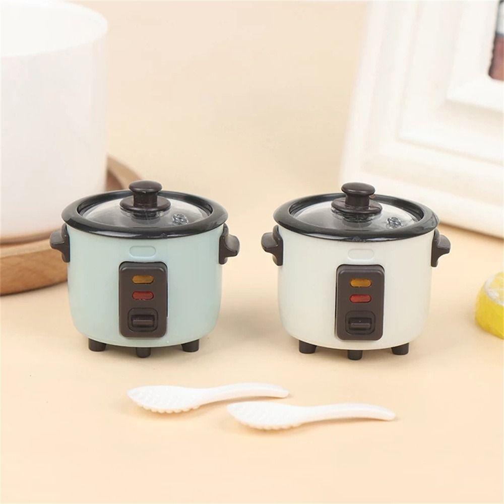 Mxbeauty Simulasi Rice Cooker Dekorasi Pemandangan1Per6 Skala Rumah Boneka Miniatur Mainan Rumah Furniture Mainan Aksesoris Rumah Boneka Model Cooker