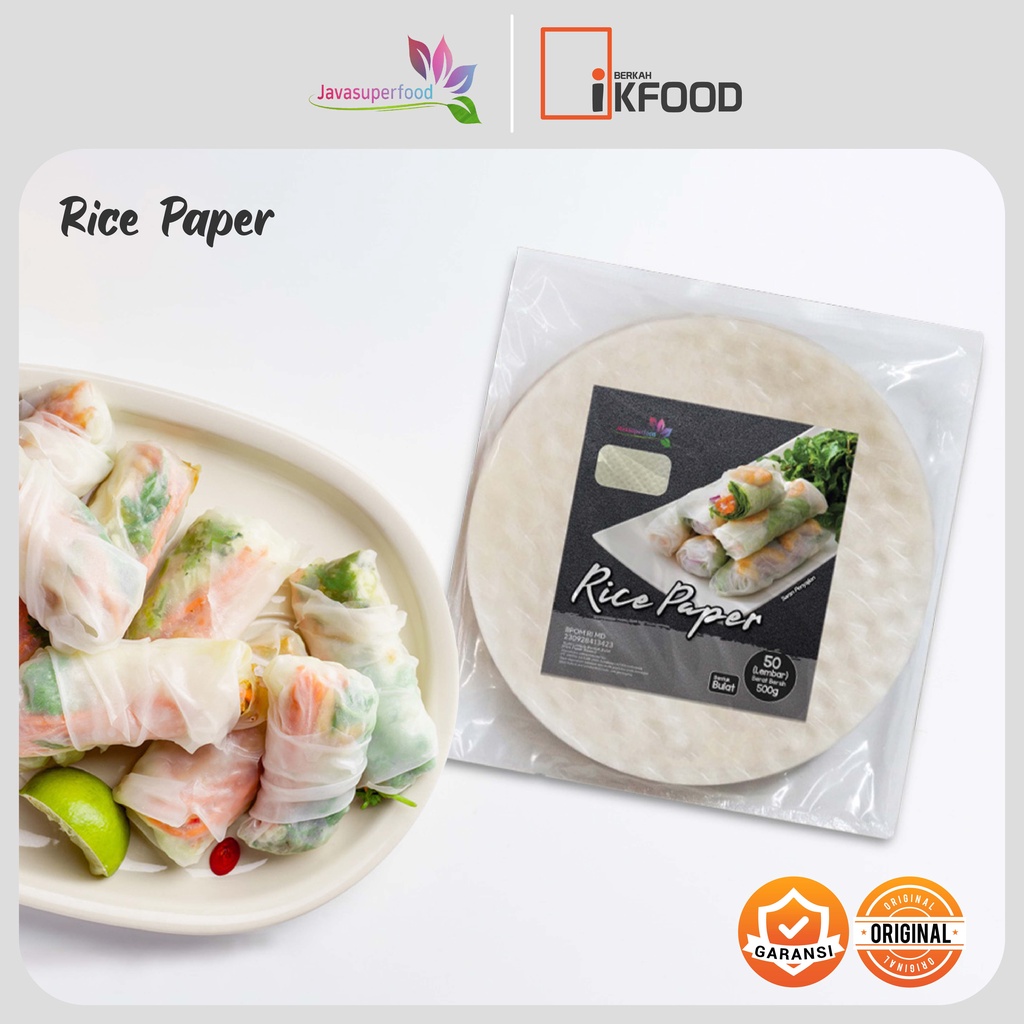 

Rice Paper / Banh Trang High Quality Rice Paper / Kulit Lumpia Vietnam Rice Paper Halal - 100Gr - 10 Lembar 22cm