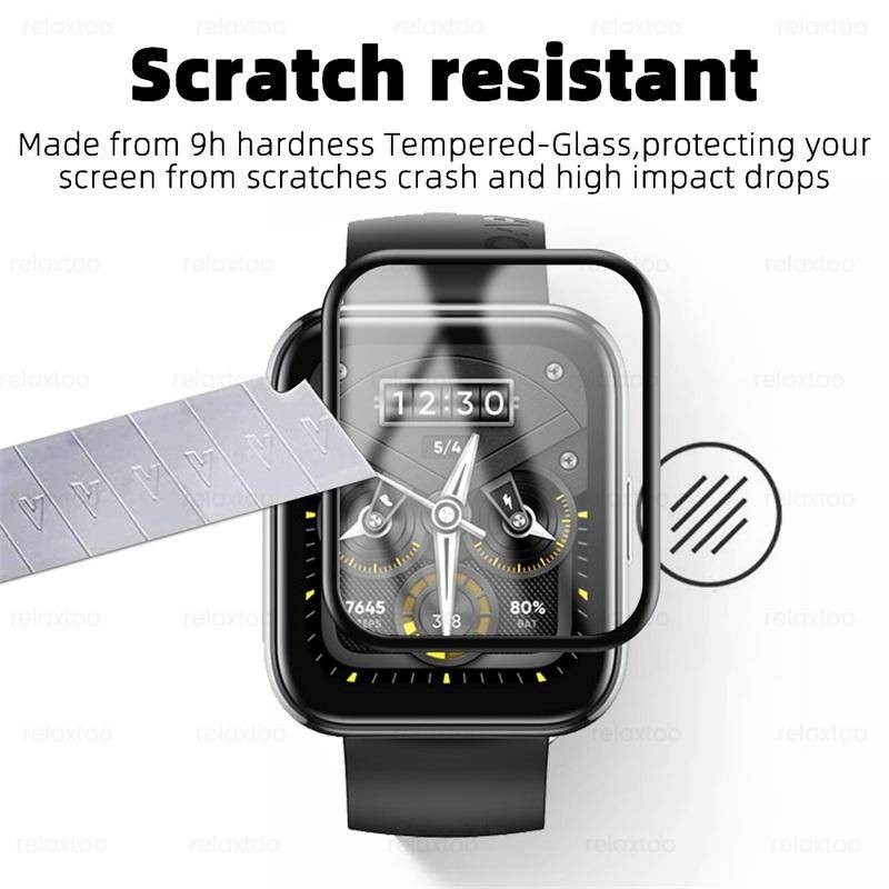 1-3 Pcs Pelindung Layar Tempered Glass 9D Untuk Realme Watch S 2 3 T1 S100 Pro HD band 2