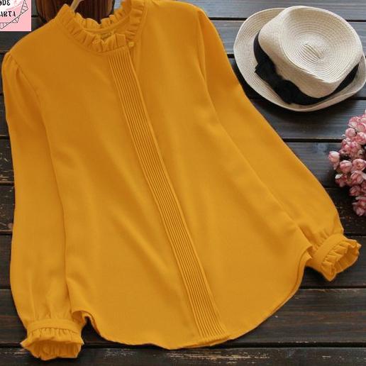 [288] IMJ Lilac Blouse Premium Baju Atasan Wanita Lengan Panjang Jaman Now
